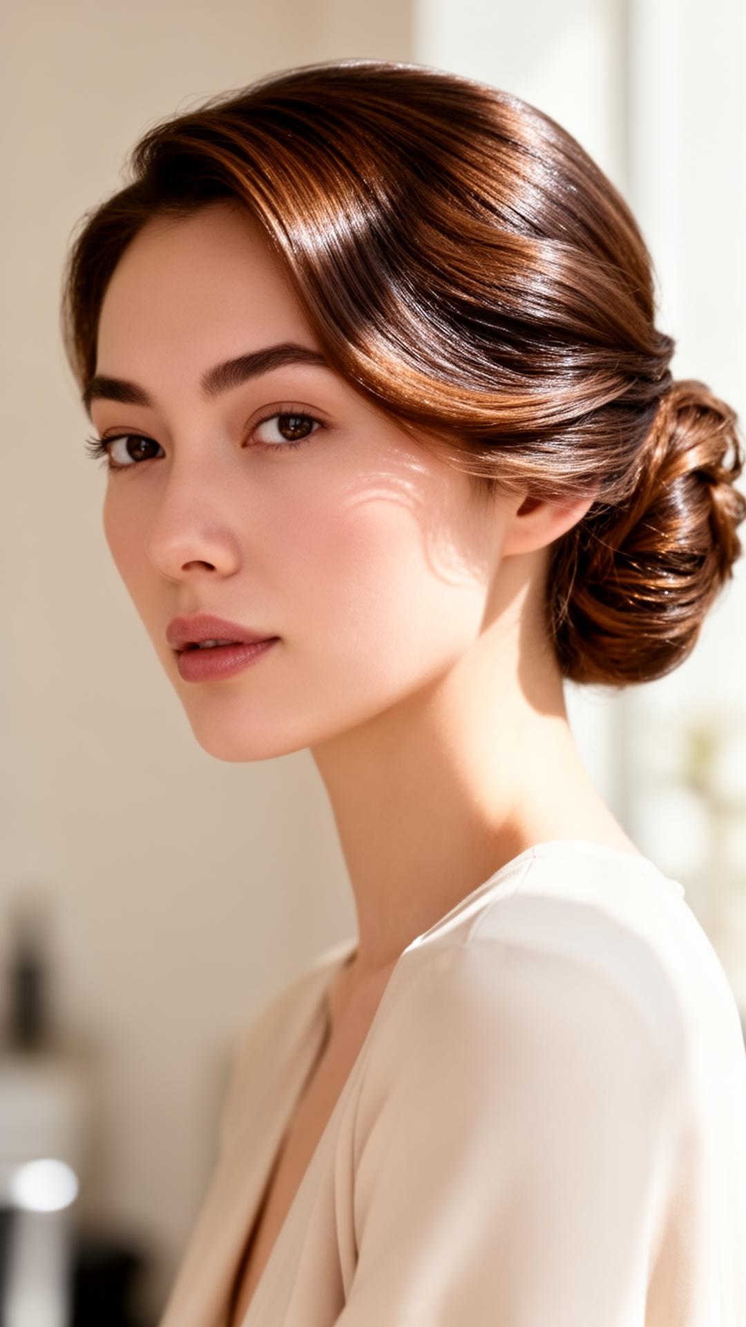 Soft Chignon Editorial Portrait