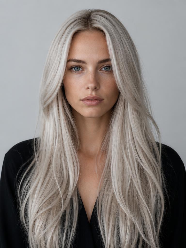 Platinum-blondes langes Haar