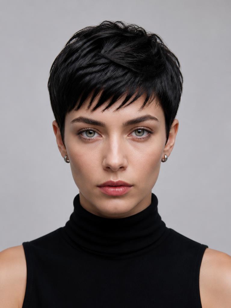 Kurzer schwarzer Statement-Look